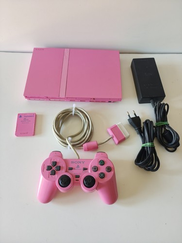 Console ps2 slim - rosa, completa